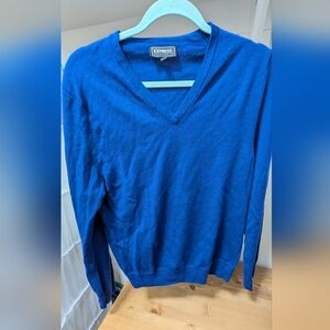Express Royal Blue V-Neck Sweater